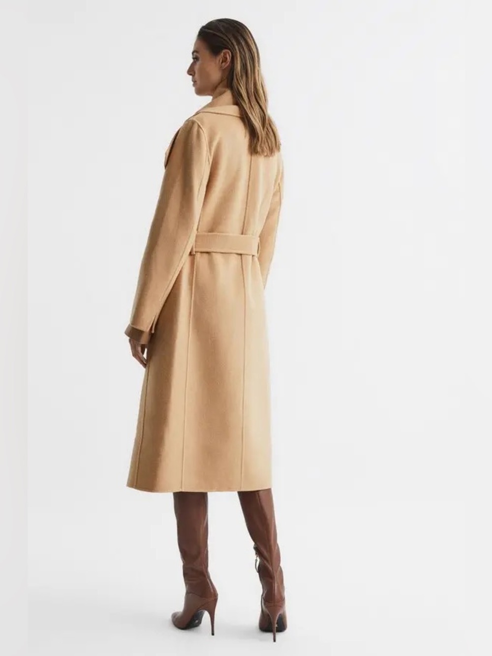 NWT REISS Valentina Scarf Coat Belted Jacket, Camel, US Size 4 - Picture 7 of 7